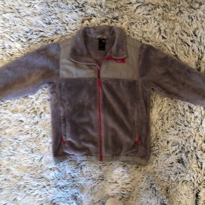 North Face light gray fleece jacket.